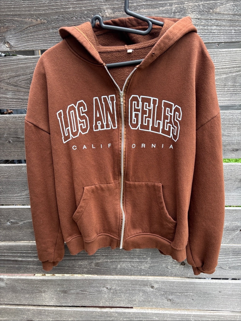 Los Angeles Zip-Up Hoodie in Rust